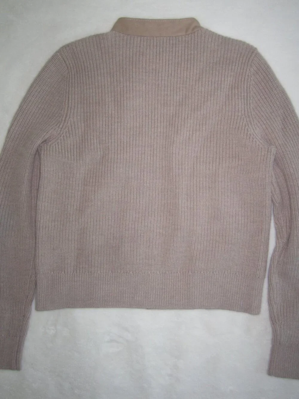 TORY BURCH Suede Front Merino Wool Cardigan Sweater Jacket Women's Medium